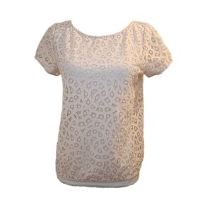 Loft Chic Lace Blouse - Peach Sz: SP Cotton Blend